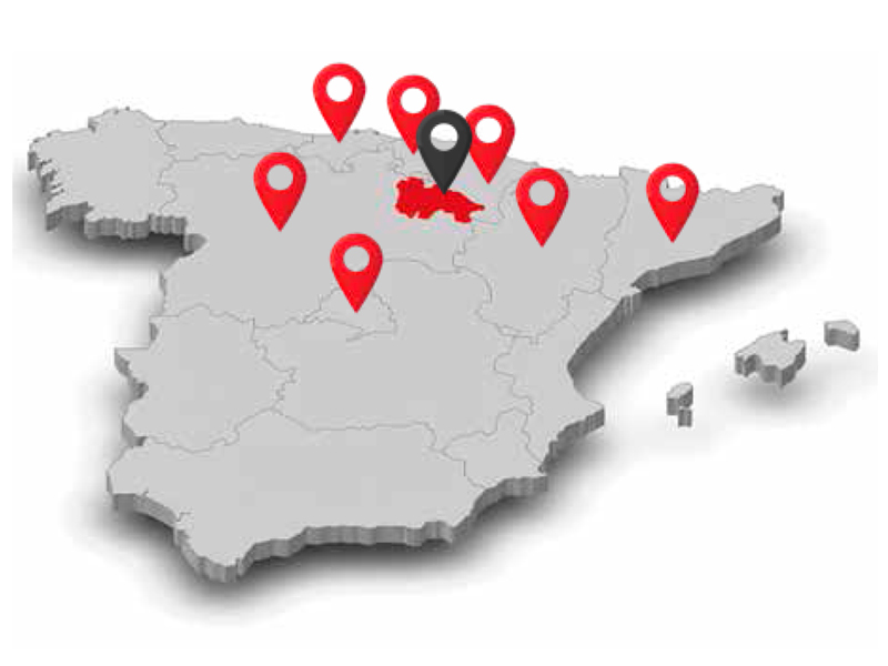 Mapa de regiones donde Construal presta servicios.