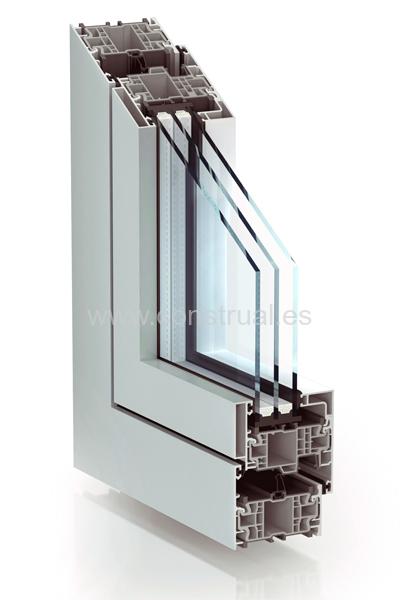 AluNext 76. Sistema practicable aluminio con núcleo de PVC.