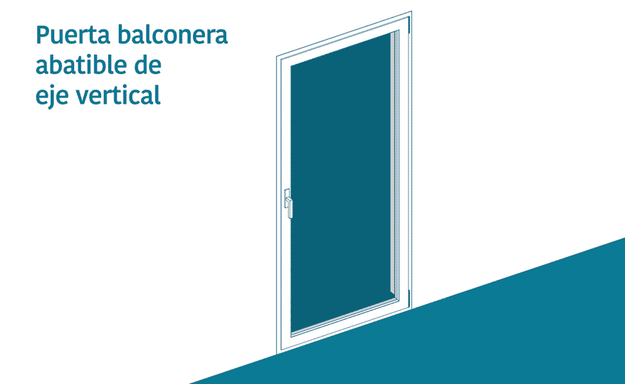 Puerta balconera abatible con eje vertical
