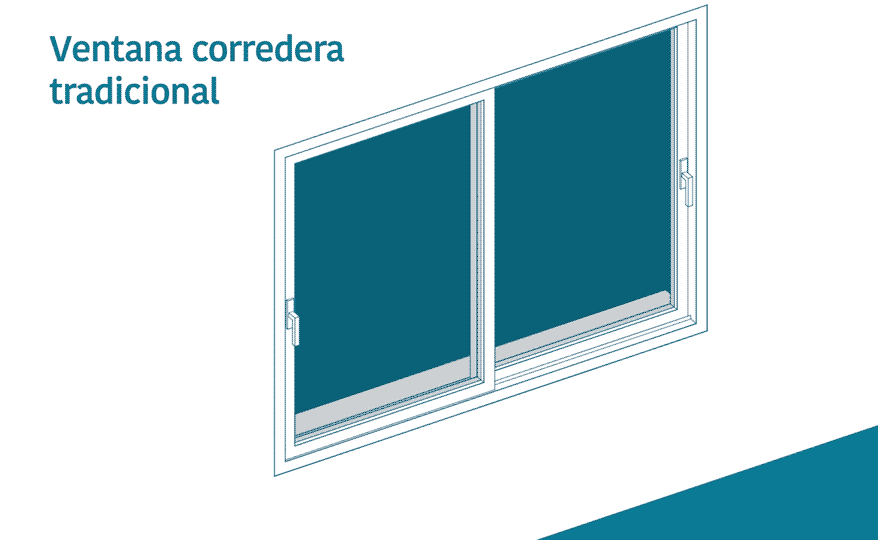 Ventana corredera tradicional